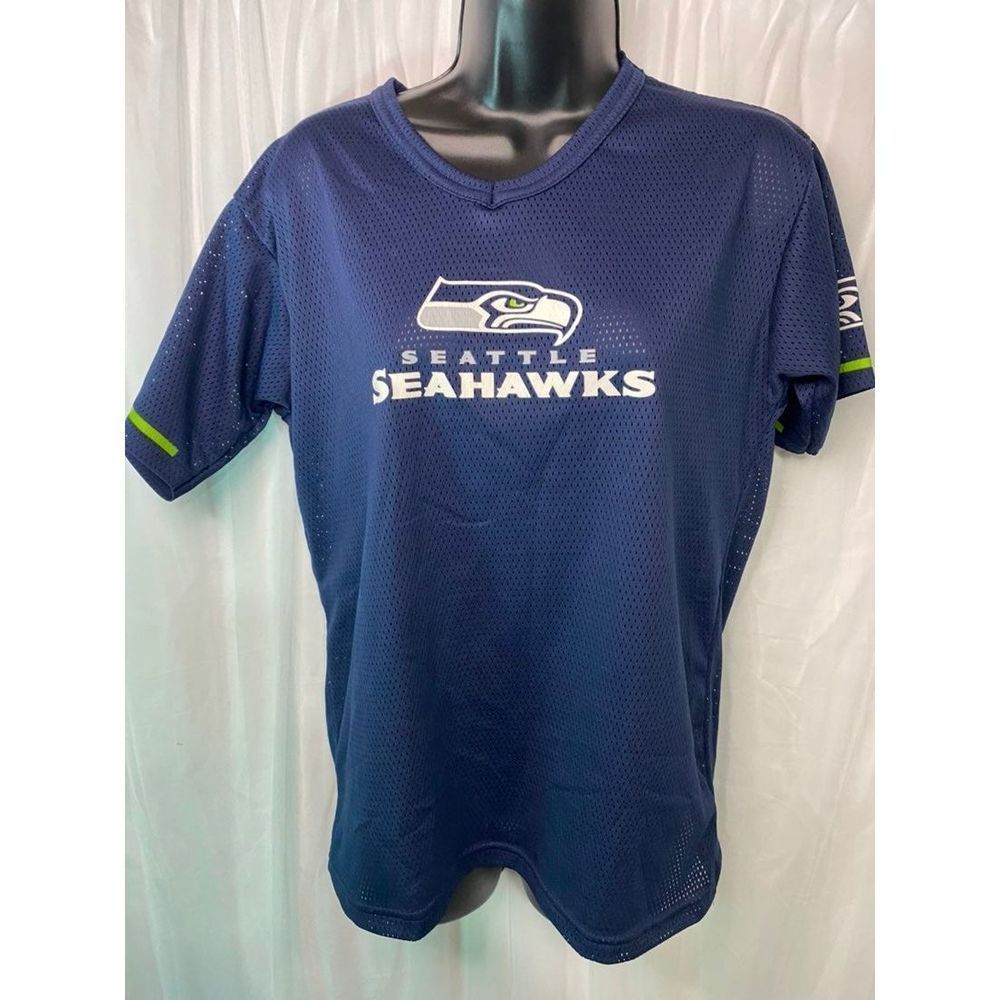 Franklin NFL Seattle Seahawks Jersey Youth Boys Kids Large Blue Mesh